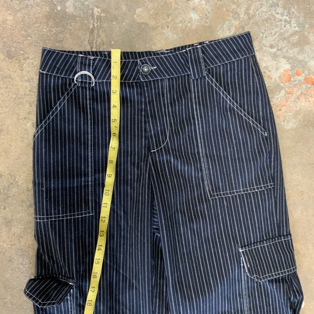 UO Y2K Punk Cargo Trousers White Striped Wide Leg Pants Jeans OBO - Picture 5 of 11